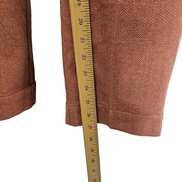 Paper‎ Boy Women's Wool Blend Tweed Herringbone Trousers Pants Orange Size 12 - Picture 13 of 14